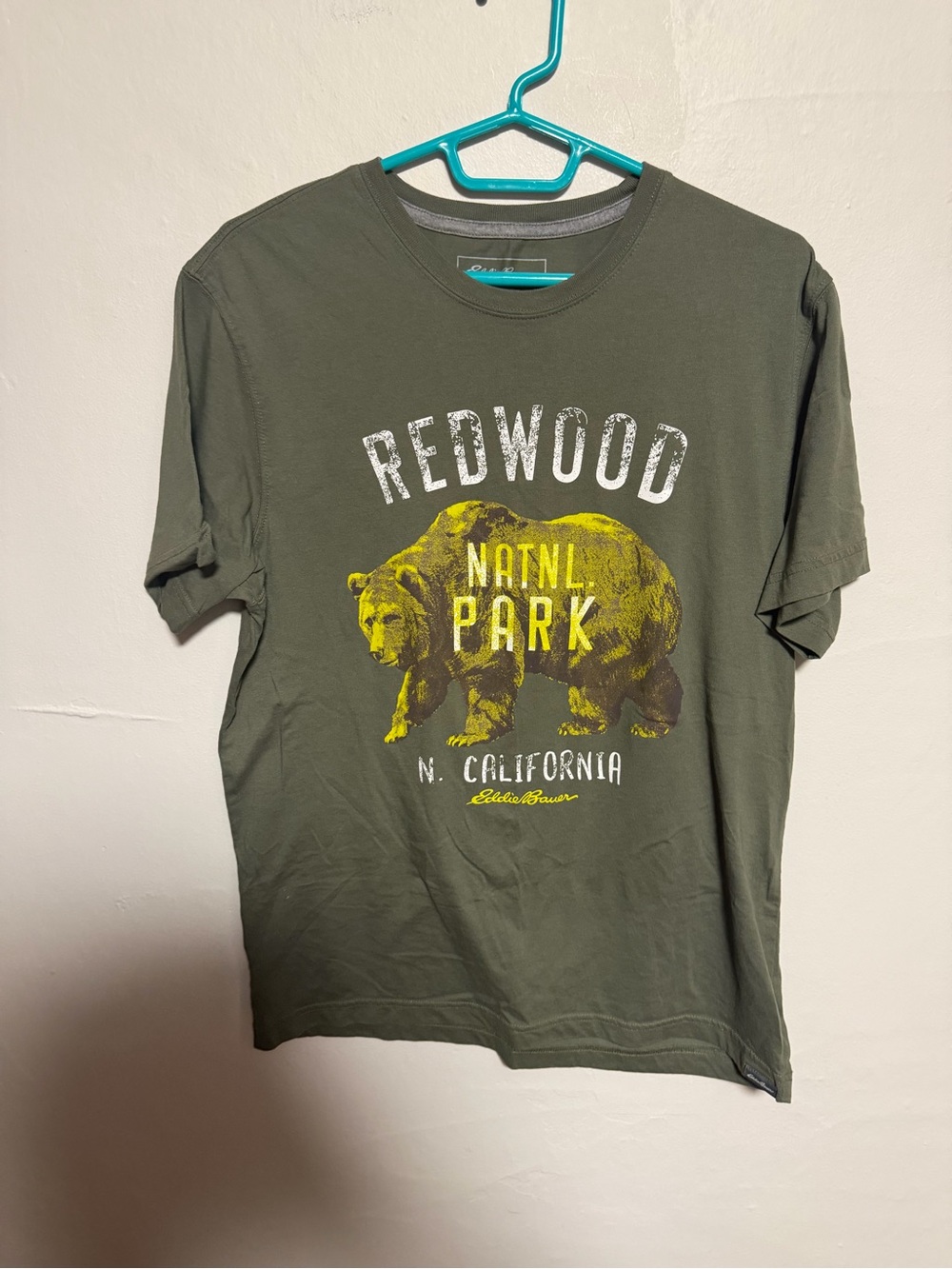 Eddie Bauer Olive Green Short-Sleeve Redwood Bear Graphic Tee